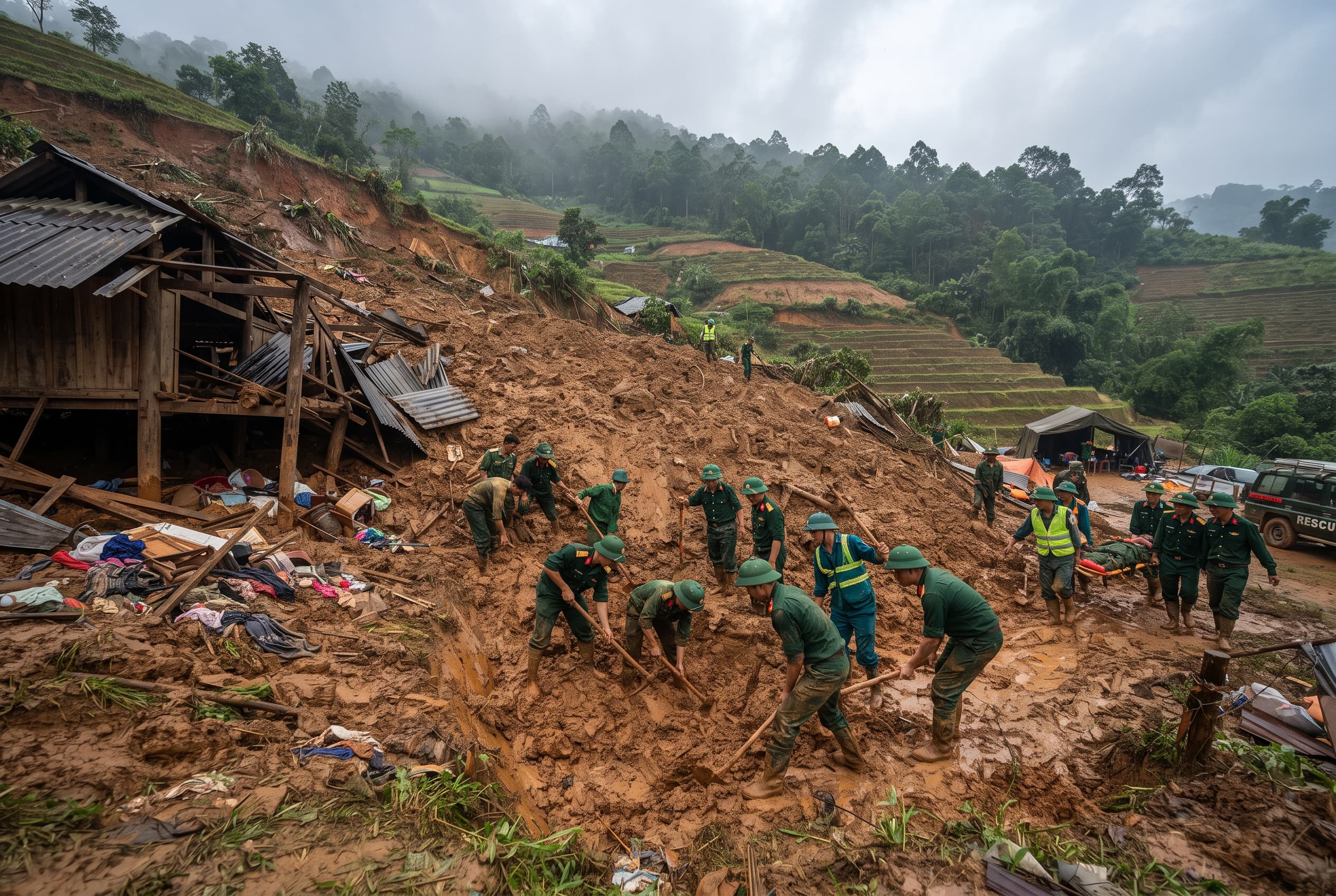 Yen Bai Provincial Disaster: Landslide Destroys Mountain Hut, Leaving Two Family Members Dead Yen Bai Provincial Disaster: Landslide Destroys Mountain Hut, Leaving Two Family Members Dead