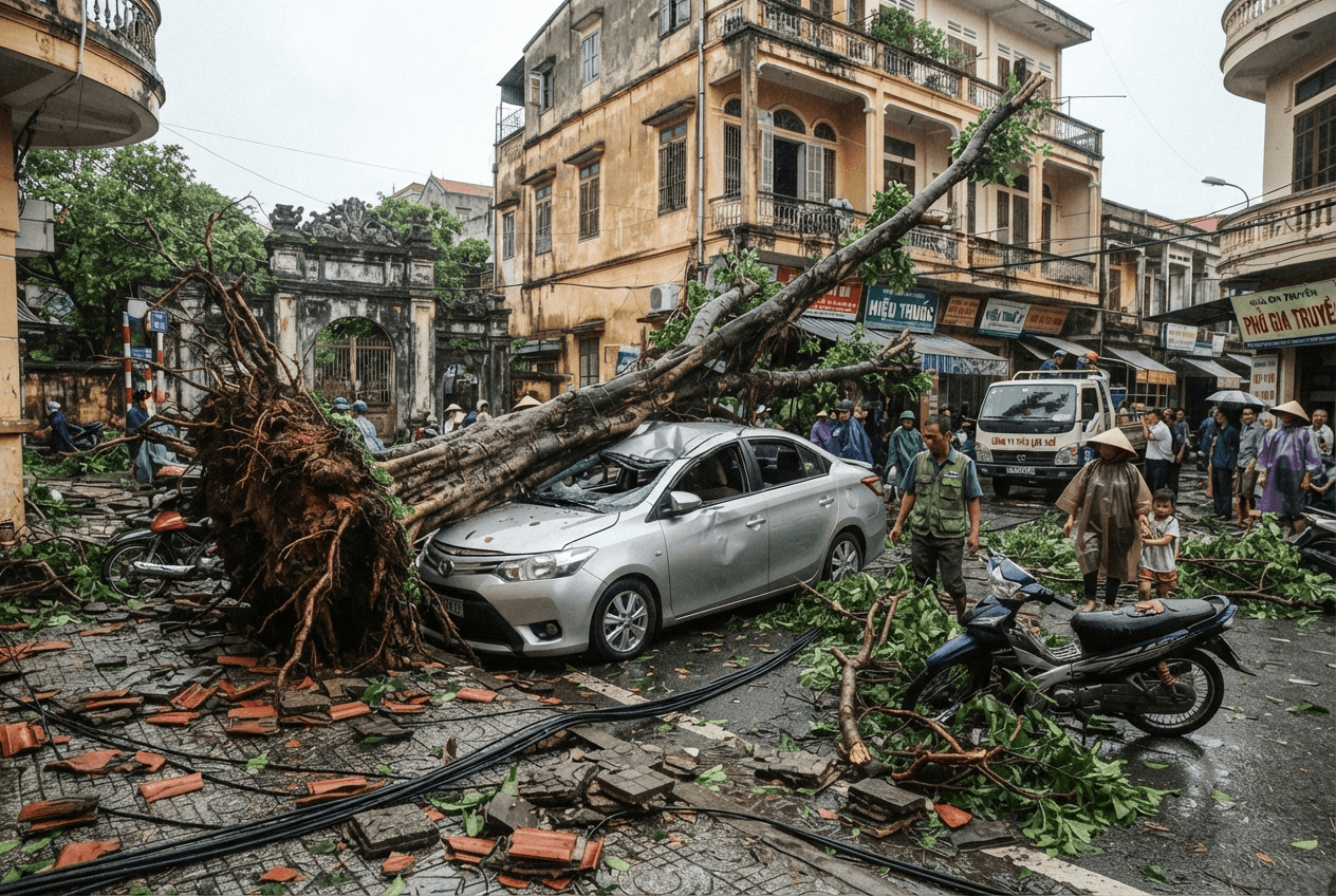 Fatal Tree Collapse: One Person Killed After Massive Tree Falls On Car In Hue Fatal Tree Collapse: One Person Killed After Massive Tree Falls On Car In Hue