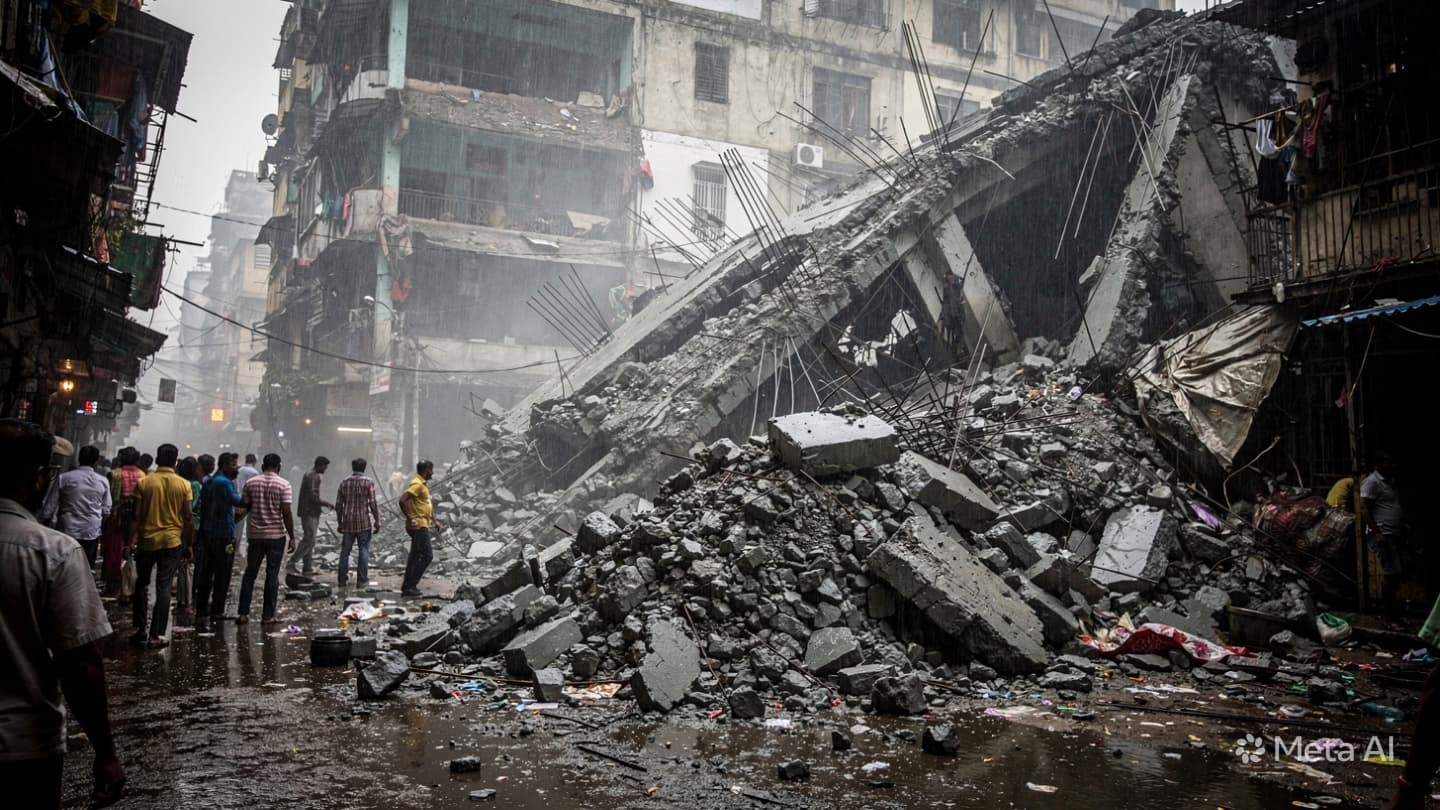 Mumbai Building Collapse: Sustained Rainfall Triggers Structural Failure In The City’s Densely Populated District Mumbai Building Collapse: Sustained Rainfall Triggers Structural Failure In The City’s Densely Populated District