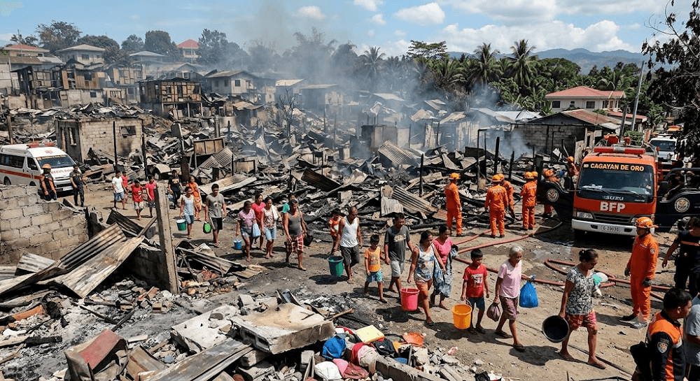 Sunday Inferno in Cagayan de Oro: 90 Homes Destroyed, 190 Families Displaced in Lapasan Fire Sunday Inferno in Cagayan de Oro: 90 Homes Destroyed, 190 Families Displaced in Lapasan Fire
