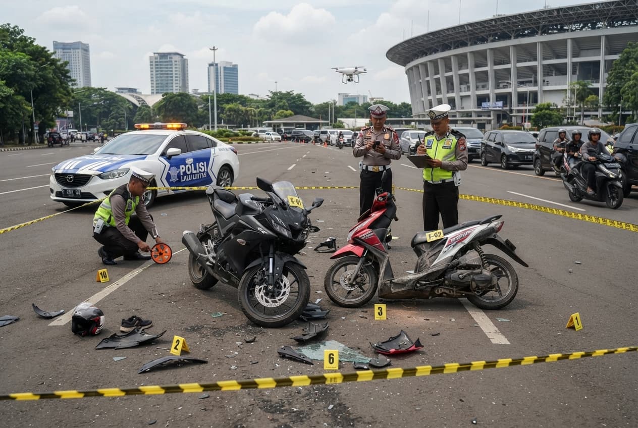 Urban Transport Incident: Sport Motorcycle and Ride-Hailing Driver Collide in Senayan District Urban Transport Incident: Sport Motorcycle and Ride-Hailing Driver Collide in Senayan District