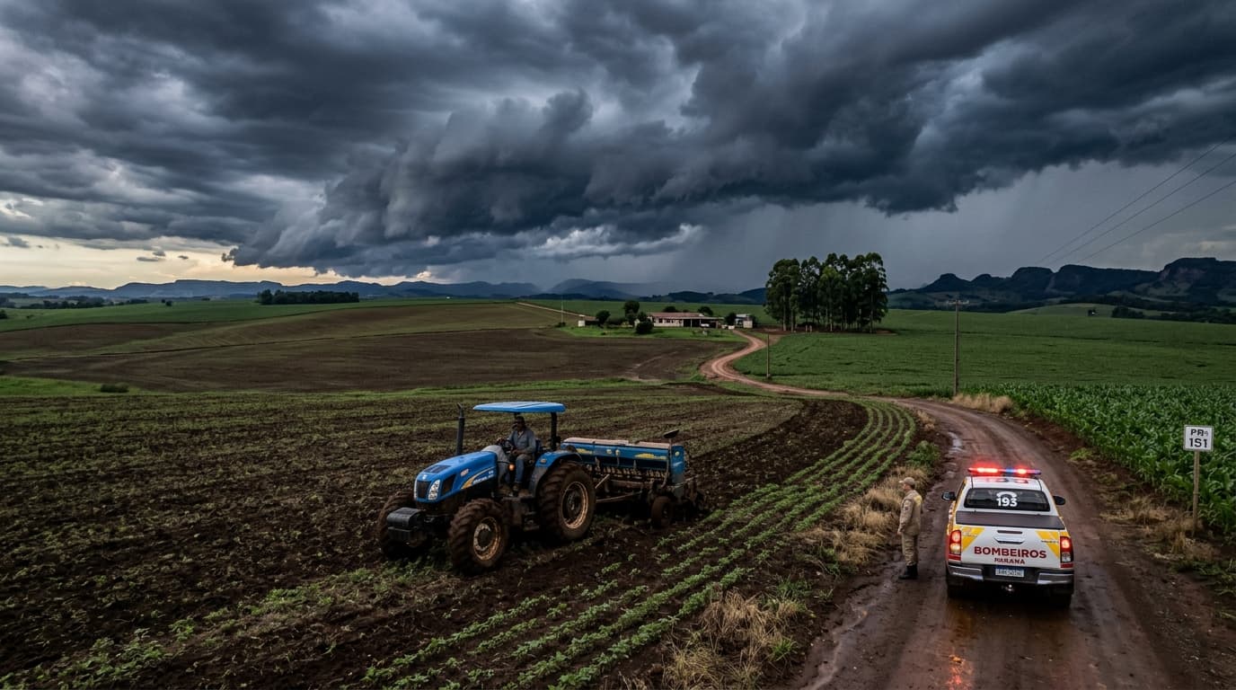 Lightning Kills Farmer in Paraná: Severe Storm Hits Rural Field, Emergency Response Delayed Lightning Kills Farmer in Paraná: Severe Storm Hits Rural Field, Emergency Response Delayed