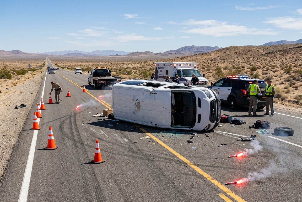 Cairo Desert Road Collision: Four Dead and Eight Injured in Microbus Highway Crash Cairo Desert Road Collision: Four Dead and Eight Injured in Microbus Highway Crash