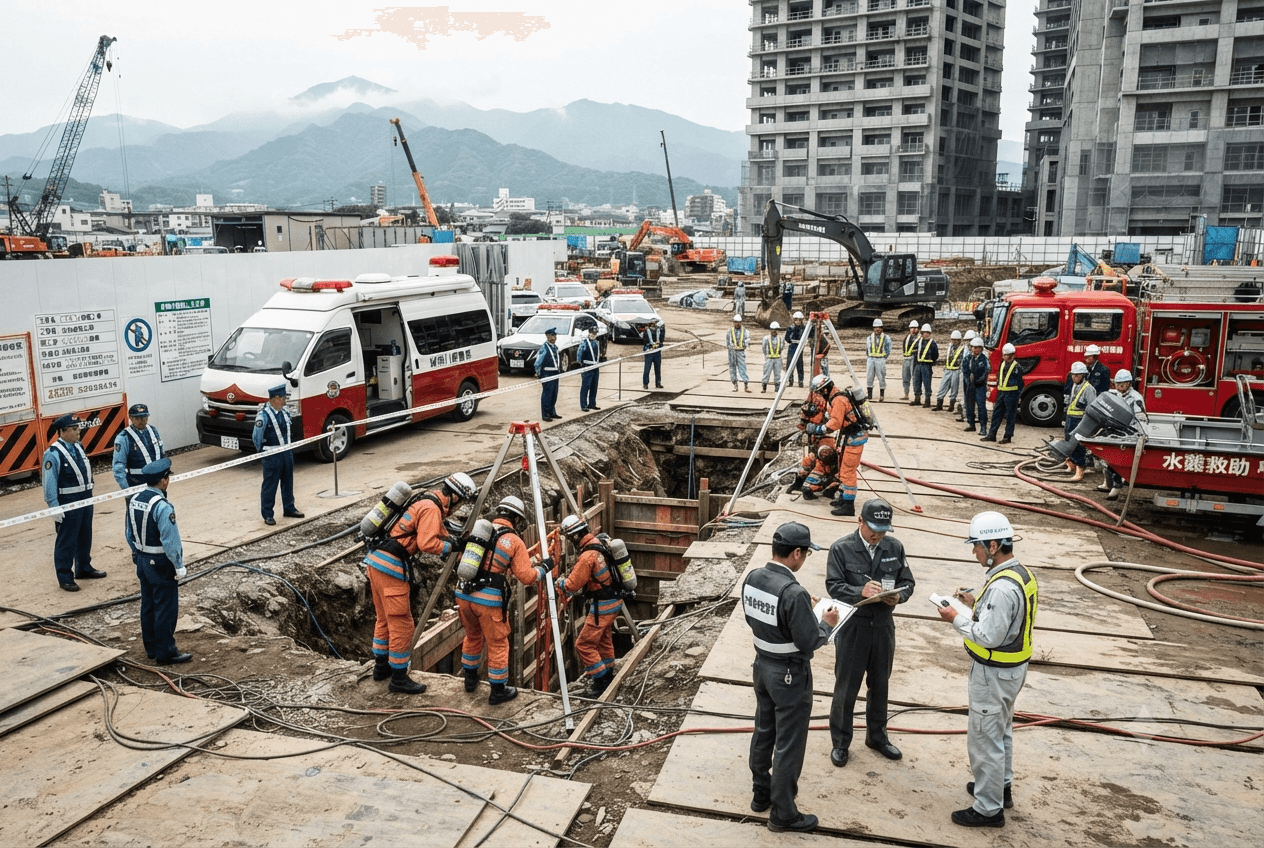 Kanagawa Construction Site Crane Collapse: Tower Crane Failure Kills One Laborer in Japan Kanagawa Construction Site Crane Collapse: Tower Crane Failure Kills One Laborer in Japan