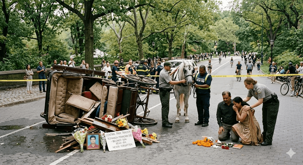 Central Park Tragedy: 18-Year-Old Indian Tourist Dies After Carriage Horse Bolts Central Park Tragedy: 18-Year-Old Indian Tourist Dies After Carriage Horse Bolts