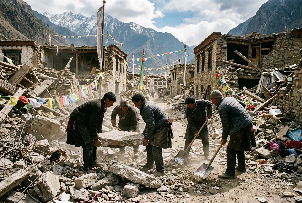 Tibet Shaken: Rescue Teams Battle Collapsed Buildings, Landslides After Deadly 7.0 Magnitude Quake Hits Tibet Shaken: Rescue Teams Battle Collapsed Buildings, Landslides After Deadly 7.0 Magnitude Quake Hits