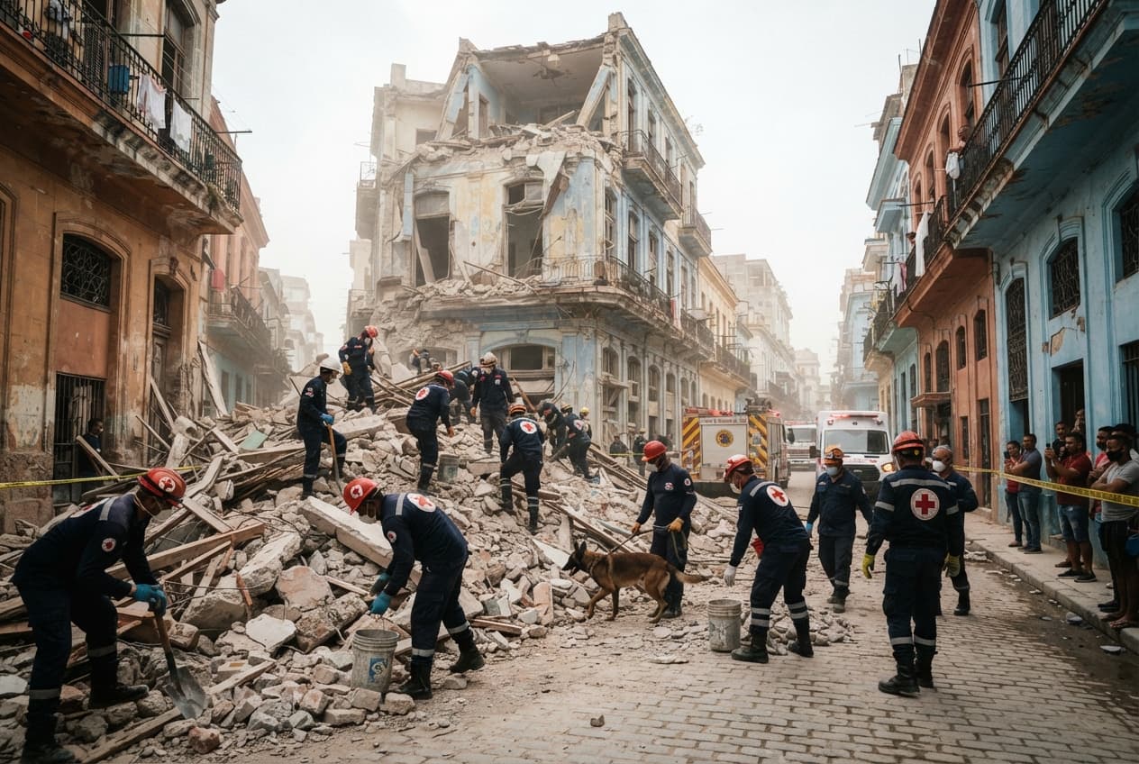 Building Collapse, Old Havana: Structural Decay Brings Down Colonial Era Tenement, Leaving One Resident Dead Building Collapse, Old Havana: Structural Decay Brings Down Colonial Era Tenement, Leaving One Resident Dead