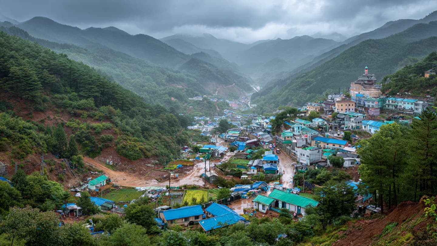 Through Saturated Hillsides and Endless Rainfall, South Korea Watched The Ground Begin Slowly Shifting Yesterday Through Saturated Hillsides and Endless Rainfall, South Korea Watched The Ground Begin Slowly Shifting Yesterday