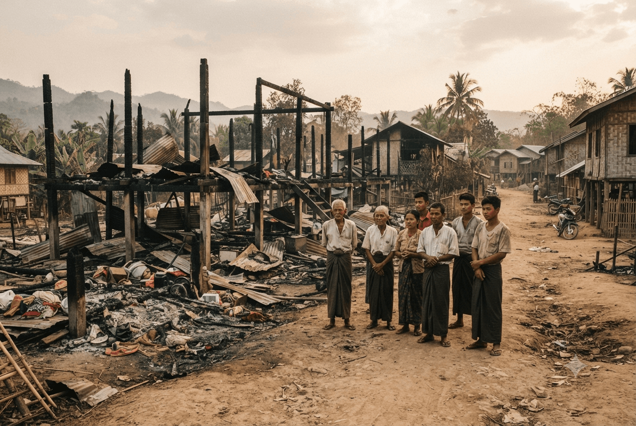 Rakhine State Conflict: Artillery Strike Hits Village Leaving Five Civilians Dead Near Border Zone Rakhine State Conflict: Artillery Strike Hits Village Leaving Five Civilians Dead Near Border Zone