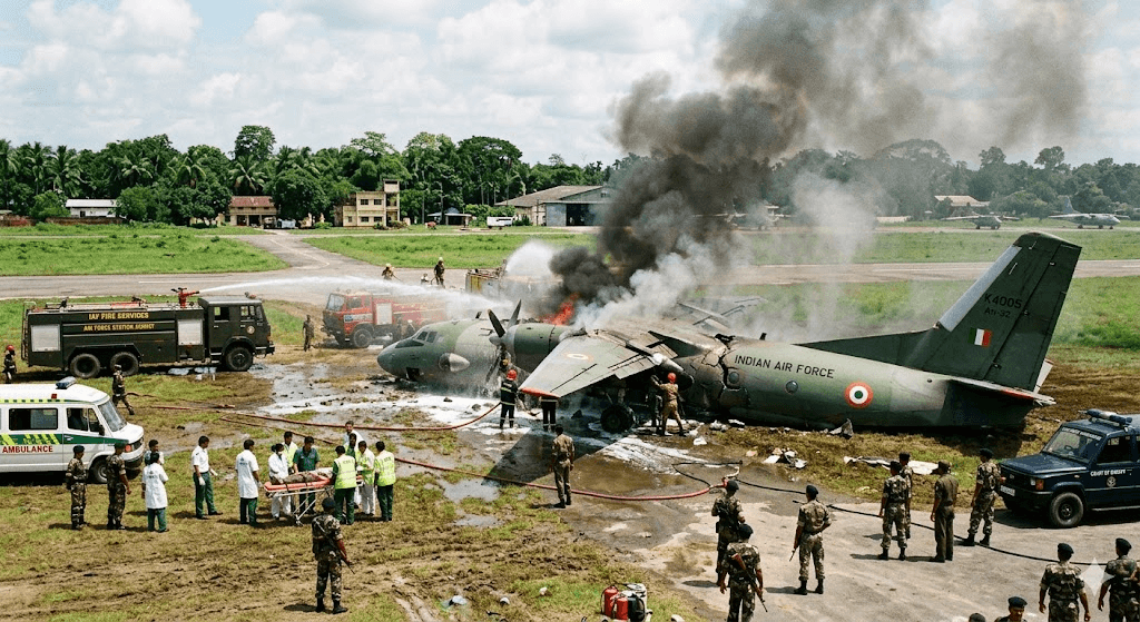Tragedy at Jorhat: Five Killed After Indian Air Force Transport Plane Crashes During Landing Tragedy at Jorhat: Five Killed After Indian Air Force Transport Plane Crashes During Landing