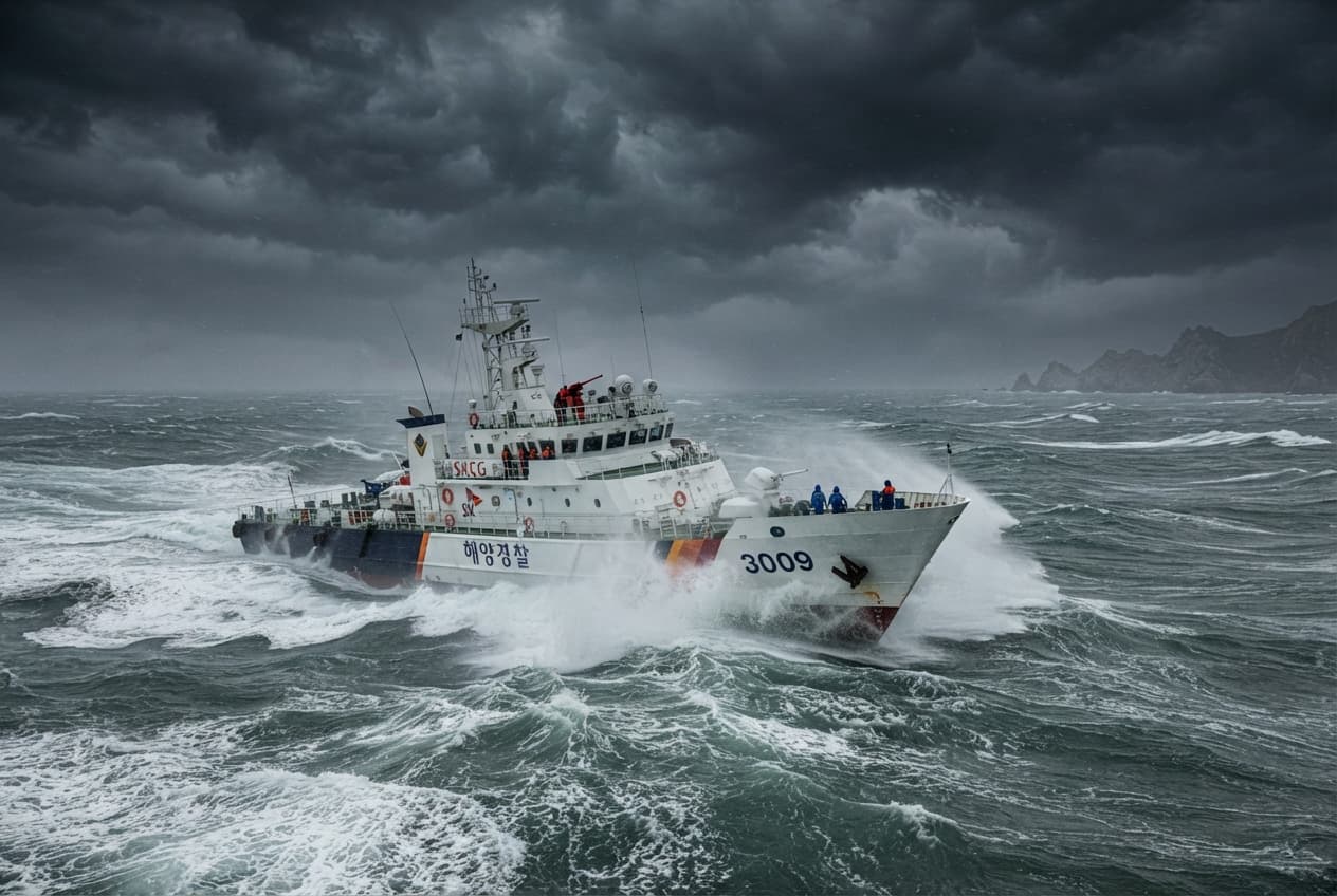 Cargo Ship Sinks in Rough Seas: Severe Weather Overturns Vessel off South Korean Coast, Leaving Five Dead Cargo Ship Sinks in Rough Seas: Severe Weather Overturns Vessel off South Korean Coast, Leaving Five Dead