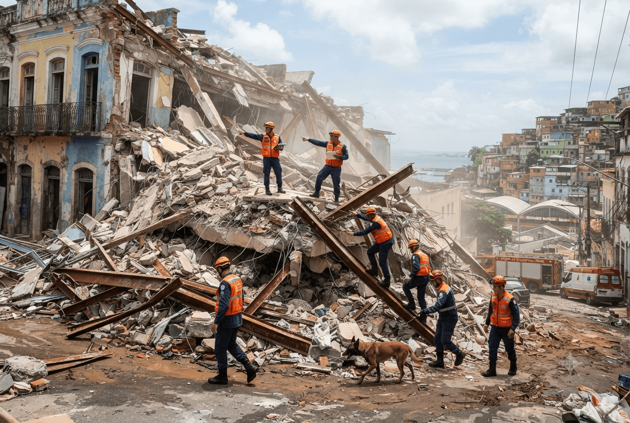 Building Collapse: Local Civil Defense Confirms Four Dead in Salvador Residential Structure Failure Today Building Collapse: Local Civil Defense Confirms Four Dead in Salvador Residential Structure Failure Today