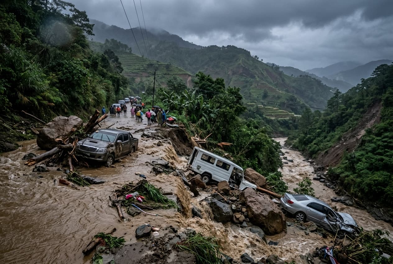 Flash Flood In Benguet Mountain Town, Three Dead As Vehicles Swept Away, Roads Closed Flash Flood In Benguet Mountain Town, Three Dead As Vehicles Swept Away, Roads Closed