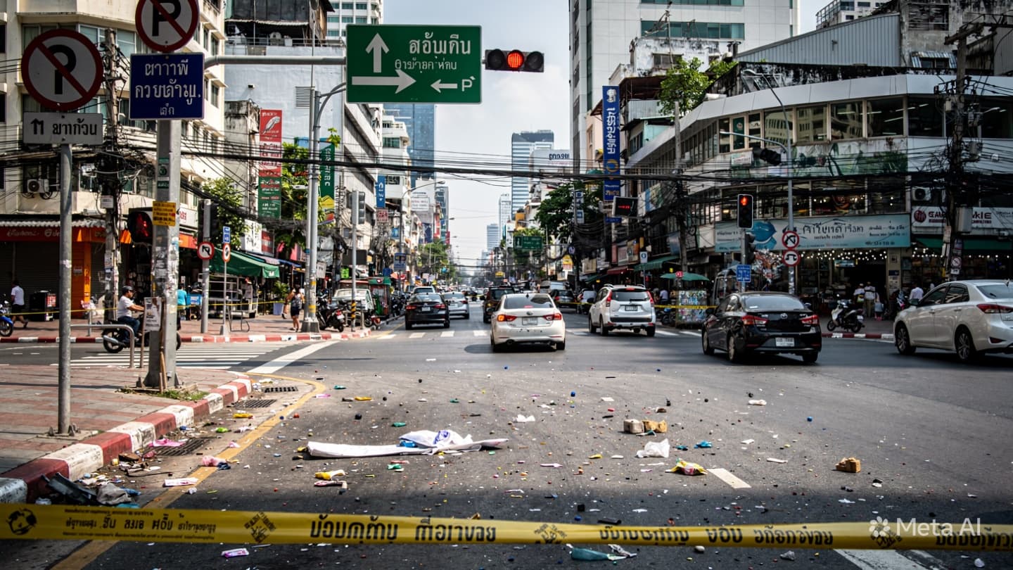 Bangkok Road Tragedy: Two Dead After High-Speed Motorcycle Collision In Central City District Today Bangkok Road Tragedy: Two Dead After High-Speed Motorcycle Collision In Central City District Today