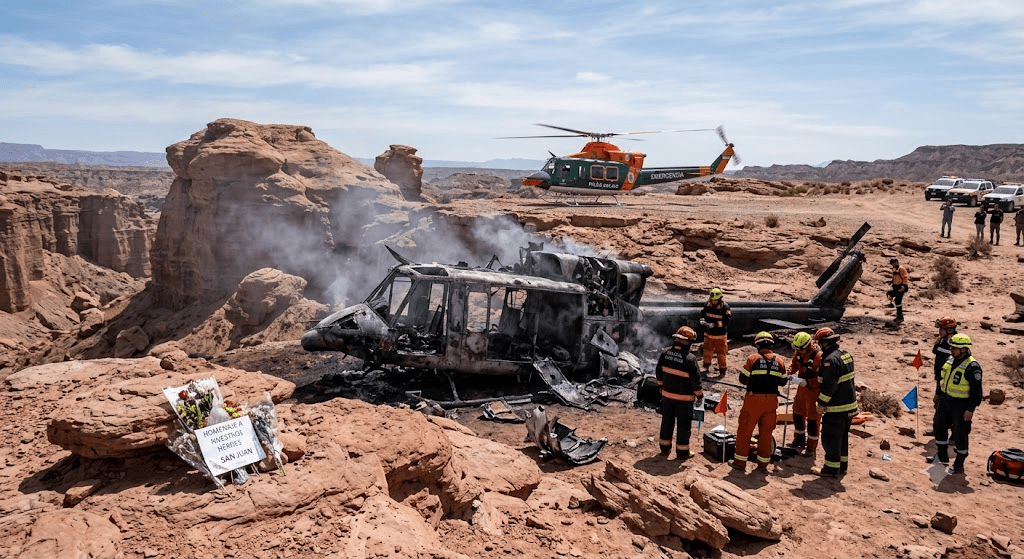 San Juan Tragedy: 7 Dead After Firefighting Helicopter Crashes in Western Argentina San Juan Tragedy: 7 Dead After Firefighting Helicopter Crashes in Western Argentina