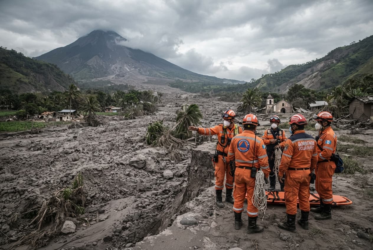 Guatemala Volcanic Disaster: Slope Debris Flow Destroys Rural Settlement Near Fuego, Leaving Three Guatemala Volcanic Disaster: Slope Debris Flow Destroys Rural Settlement Near Fuego, Leaving Three