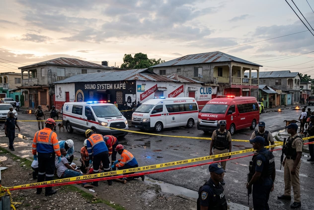 Kingston Nightclub Bloodshed: Gang-Related Shooting Outside Club Kills Four, Six Injured In Late-Night Attack Kingston Nightclub Bloodshed: Gang-Related Shooting Outside Club Kills Four, Six Injured In Late-Night Attack