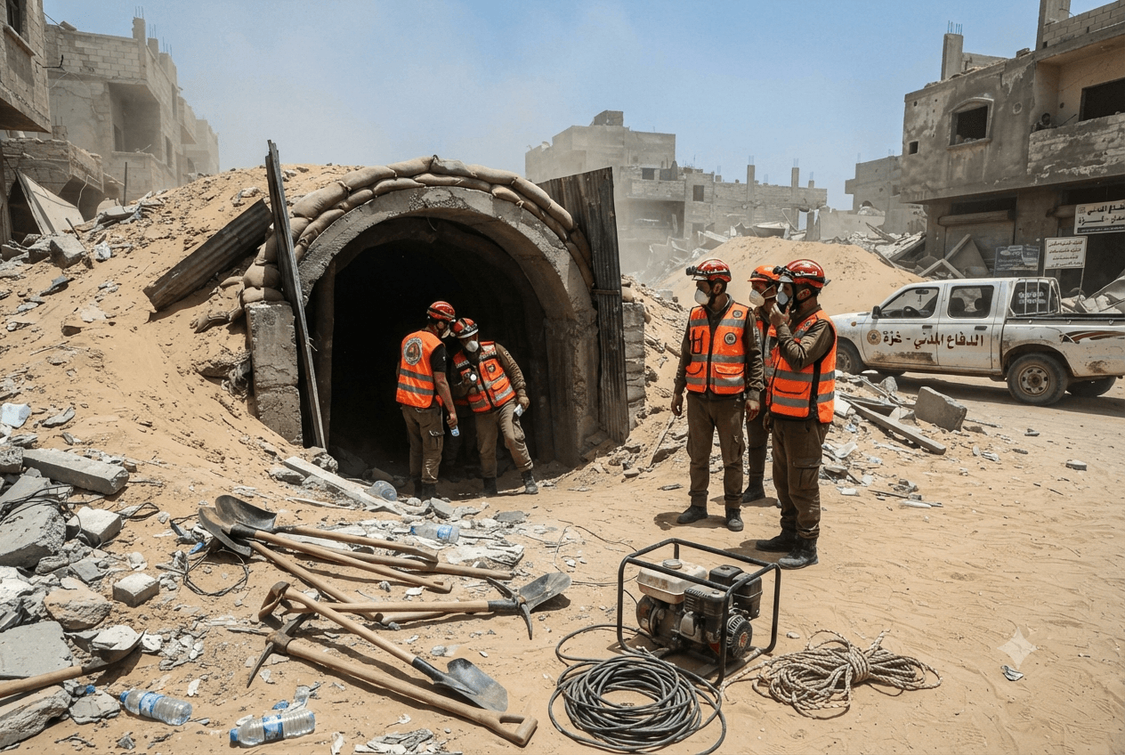 Gaza Strip Disaster: Six Casualties Confirmed After Tunnel Structure Collapses in Southern Region Gaza Strip Disaster: Six Casualties Confirmed After Tunnel Structure Collapses in Southern Region