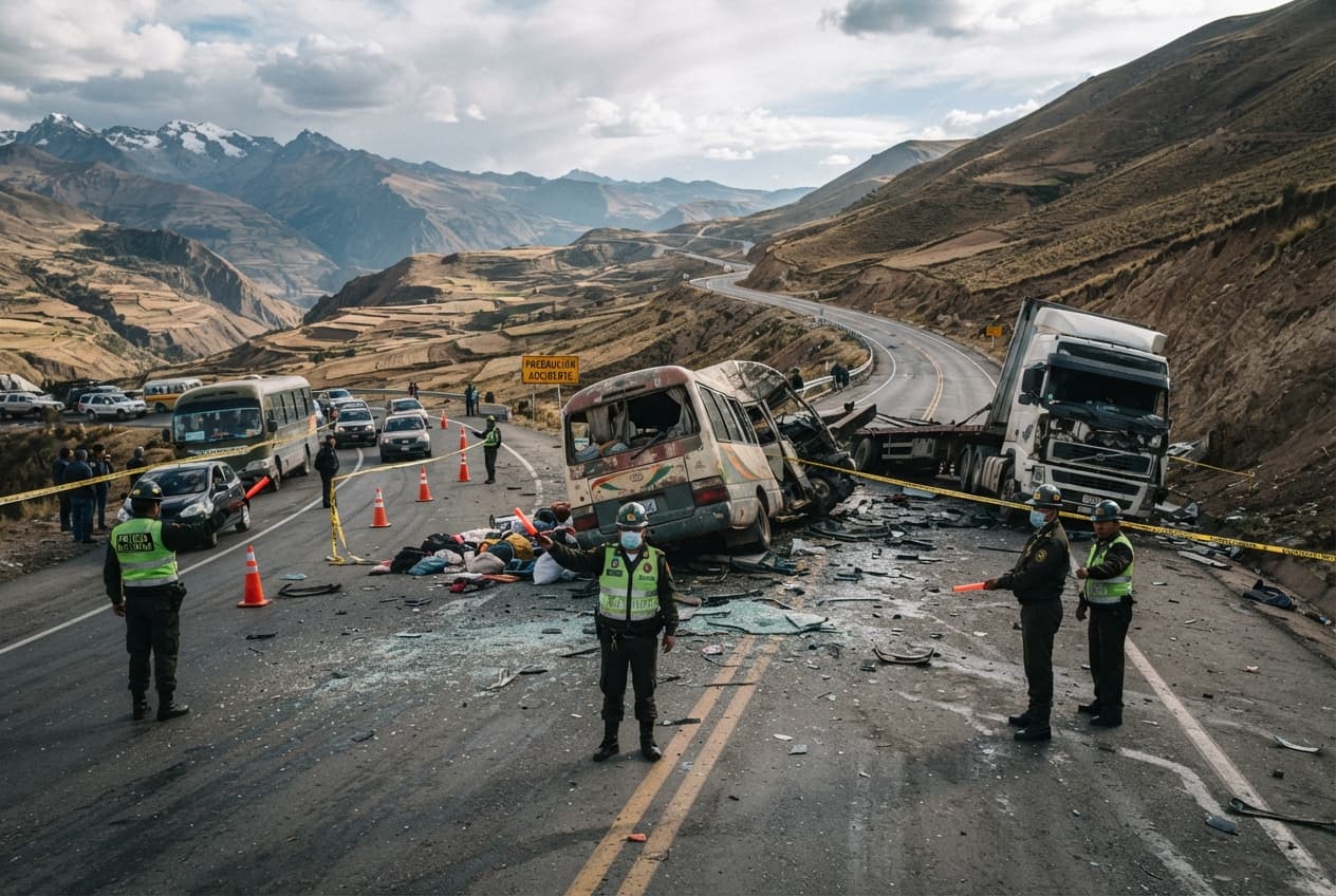 Fatal Road Disaster: Four Dead Following Devastating Head-On Collision Along Copacabana Highway Route Fatal Road Disaster: Four Dead Following Devastating Head-On Collision Along Copacabana Highway Route