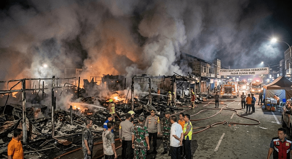 Inferno in West Kalimantan: Massive Blaze Devastates Local Market Inferno in West Kalimantan: Massive Blaze Devastates Local Market