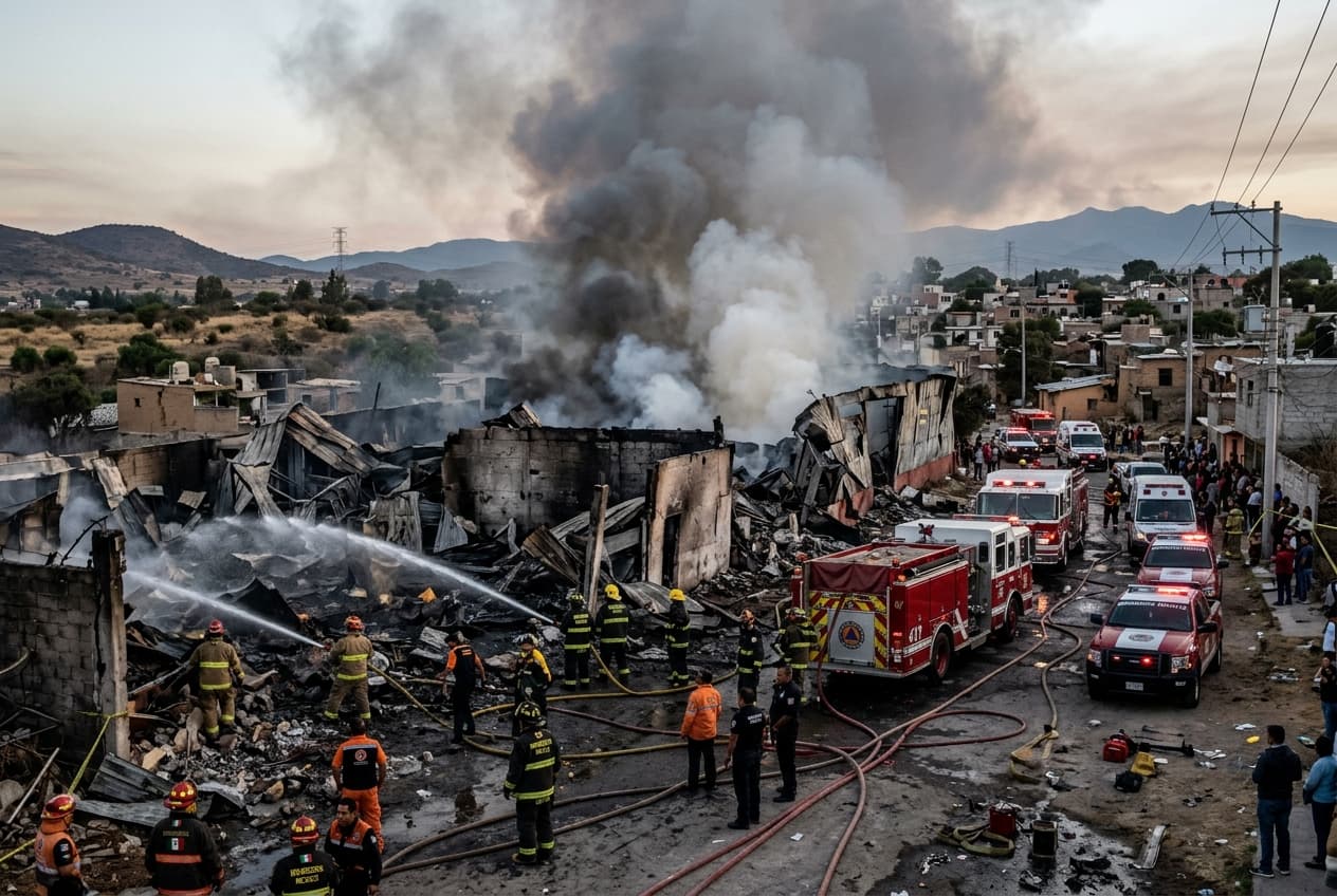 Fireworks Warehouse Explosion Kills Three People, Sixteen Injured In Central Mexico Blast Fireworks Warehouse Explosion Kills Three People, Sixteen Injured In Central Mexico Blast