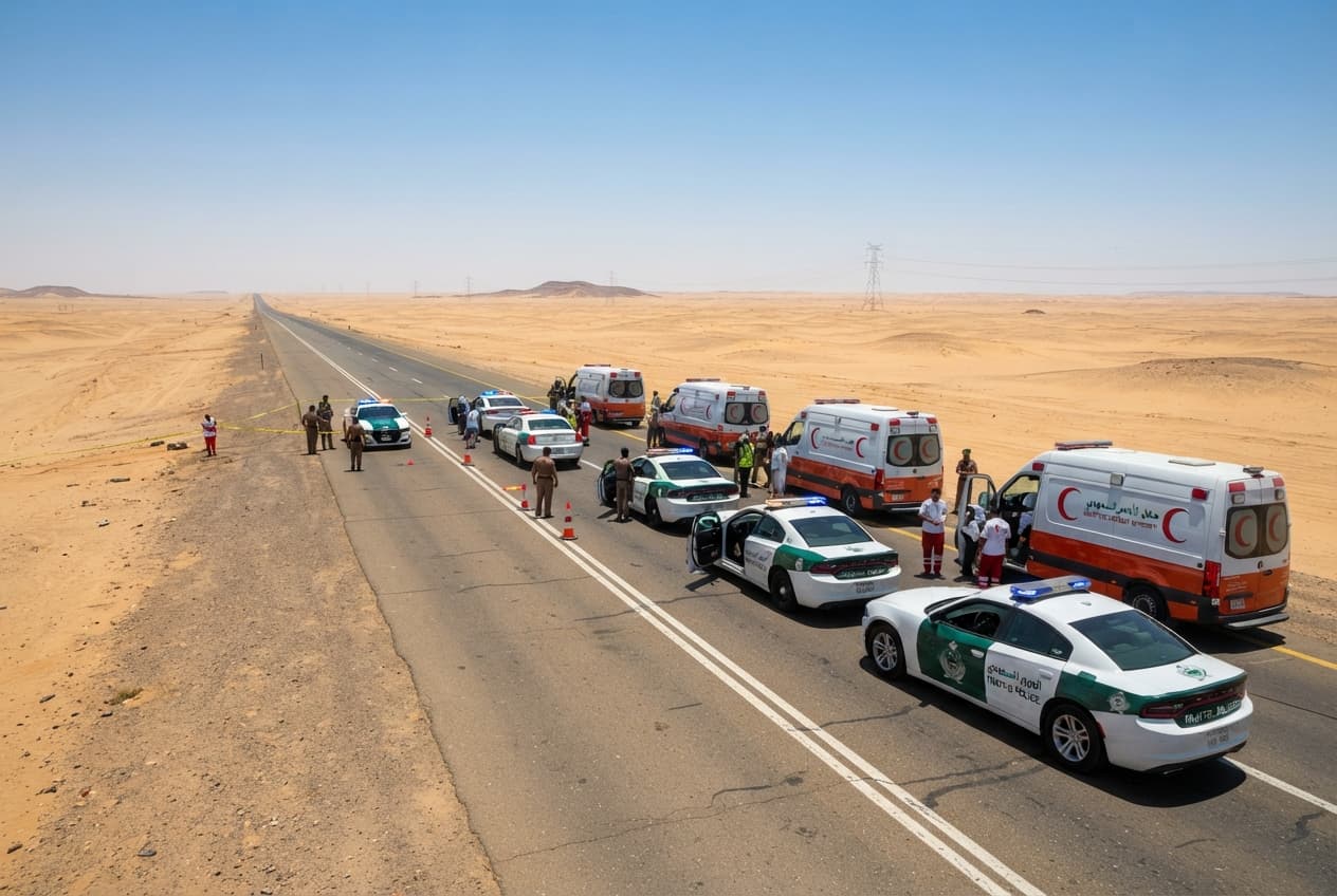 Highway Crash, Saudi Arabia: Bus Collision on Riyadh-Mecca Route Claims Lives of Four Pilgrims Highway Crash, Saudi Arabia: Bus Collision on Riyadh-Mecca Route Claims Lives of Four Pilgrims