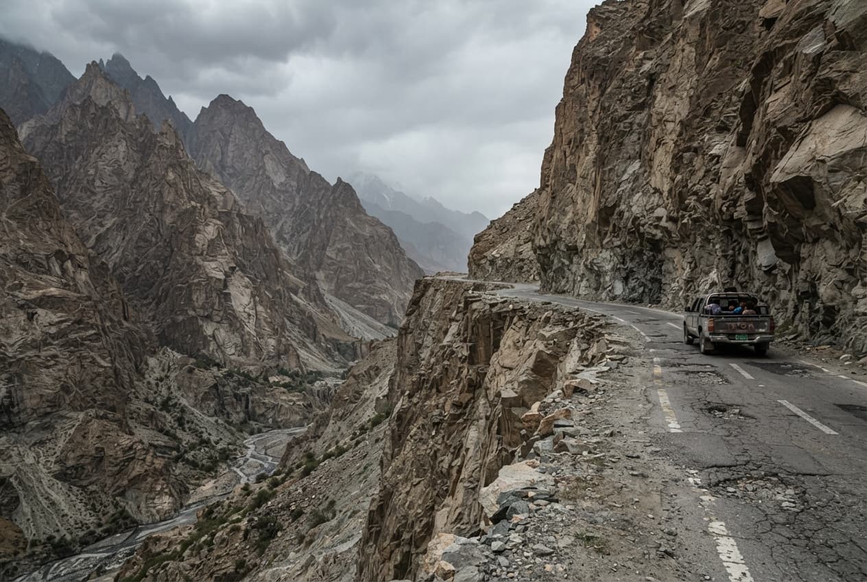 Mountain Road Disaster: Passenger Van Plummets Into Deep Ravine Leaving Nine Dead In Northern Areas Mountain Road Disaster: Passenger Van Plummets Into Deep Ravine Leaving Nine Dead In Northern Areas