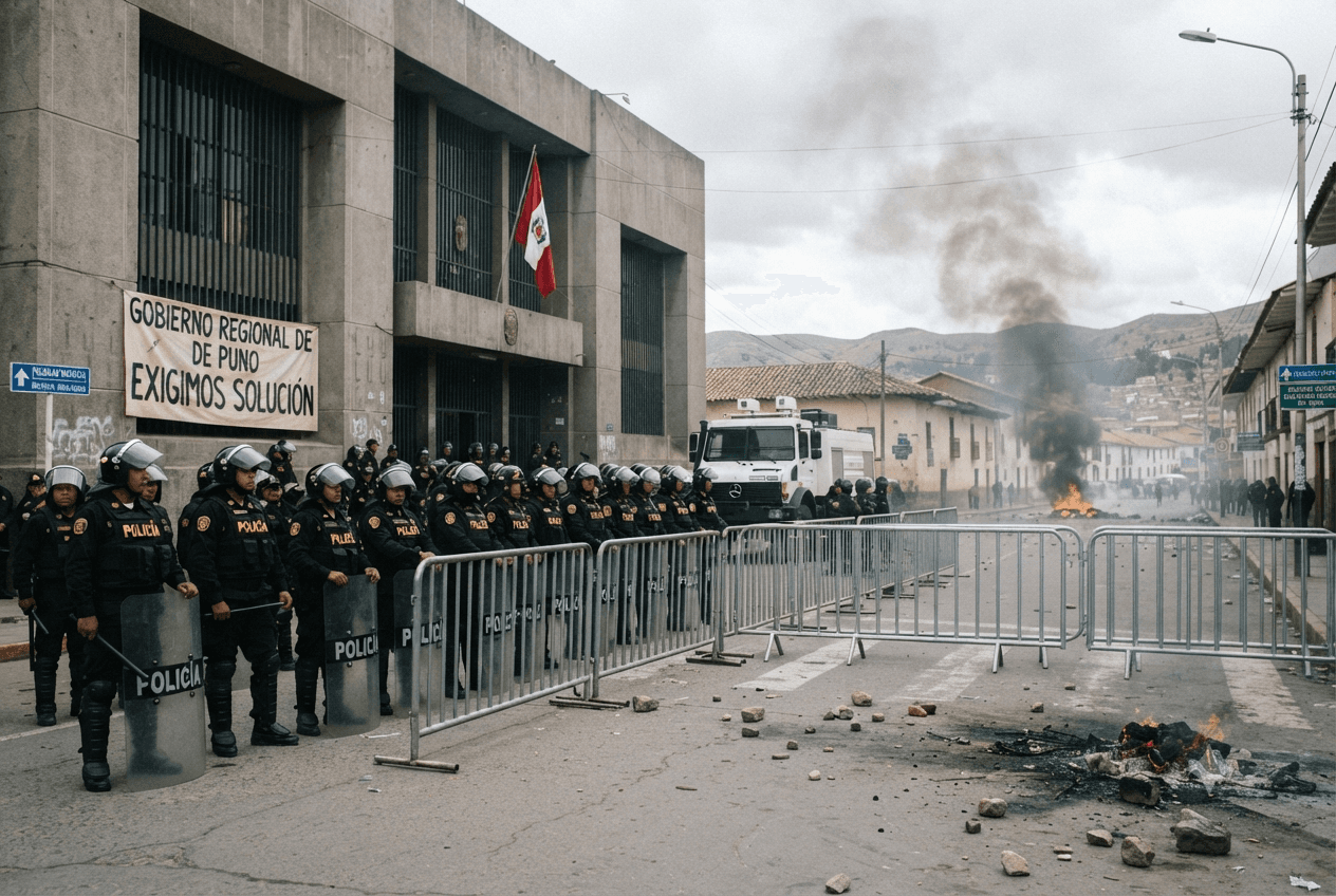 Regional Office Besieged: Deadly Protest Clash Leaves One Dead Across Southern Peru Puno Sector Regional Office Besieged: Deadly Protest Clash Leaves One Dead Across Southern Peru Puno Sector