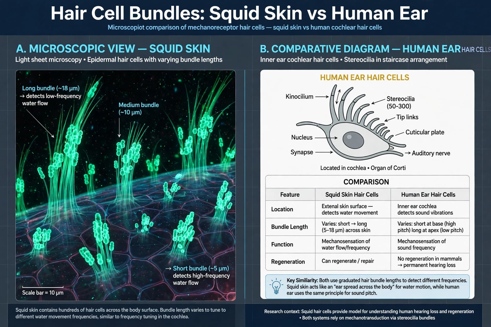 In the Squid's Mantle, a Clue to How We Hear In the Squid's Mantle, a Clue to How We Hear