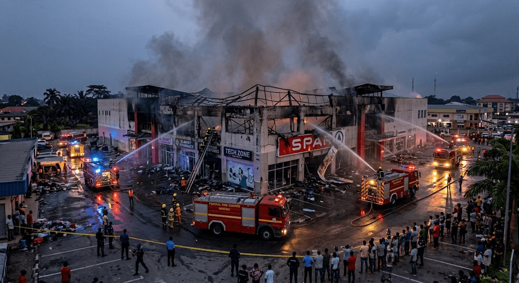 Inferno at SPAR Mall: Goods Worth Millions Lost in Mass Calabar Blaze Inferno at SPAR Mall: Goods Worth Millions Lost in Mass Calabar Blaze