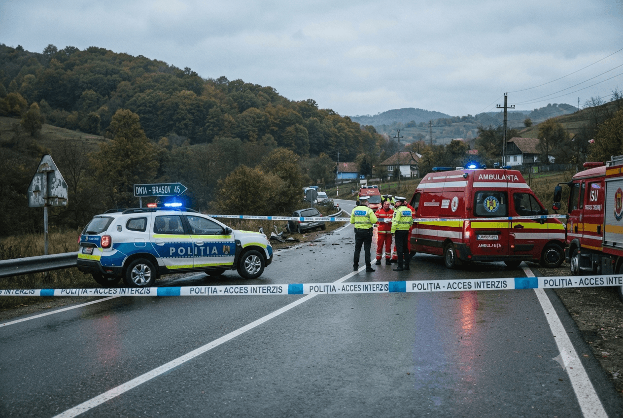 Highway Tragedy: Three Dead As Vehicles Collide Head-On Along Romania’s Key DN1 National Road Highway Tragedy: Three Dead As Vehicles Collide Head-On Along Romania’s Key DN1 National Road