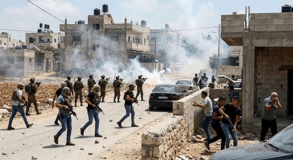 4 Palestinians Shot as Israeli Settlers Attack West Bank Village of Al-Mughayyir 4 Palestinians Shot as Israeli Settlers Attack West Bank Village of Al-Mughayyir