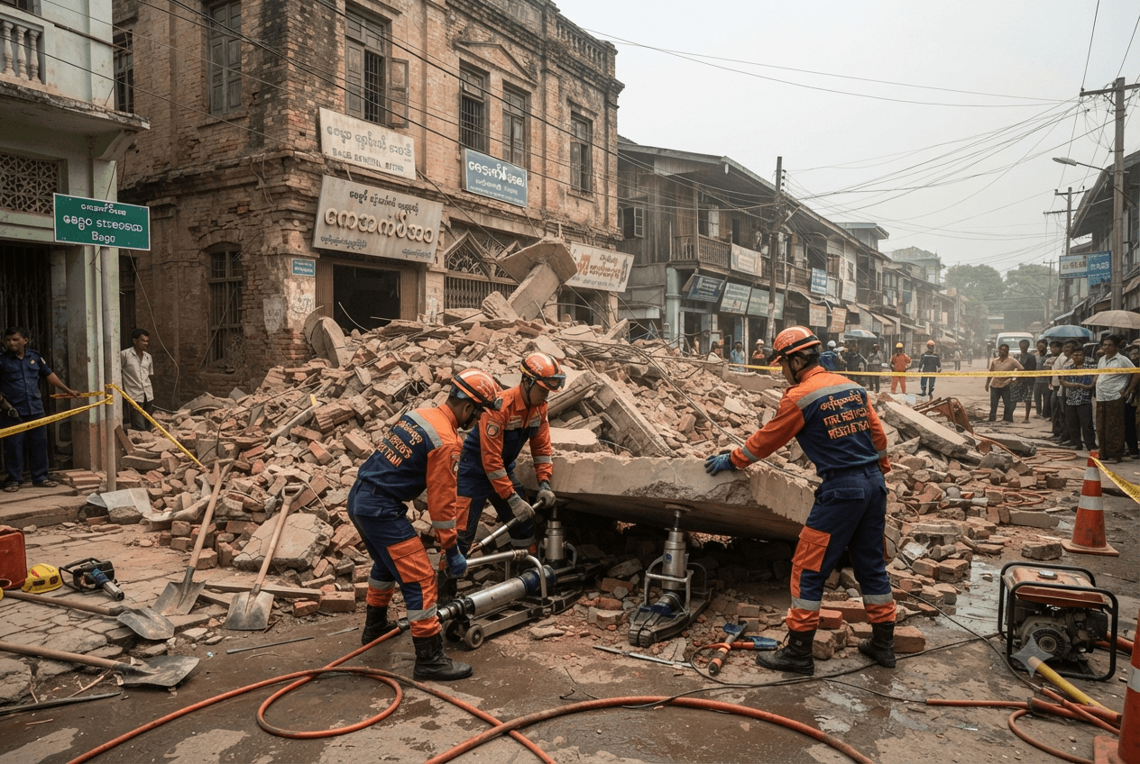 Teahouse Collapse Disaster: Aging Building Caving In Leaves Two Dead And Seven Trapped Under Rubble Teahouse Collapse Disaster: Aging Building Caving In Leaves Two Dead And Seven Trapped Under Rubble