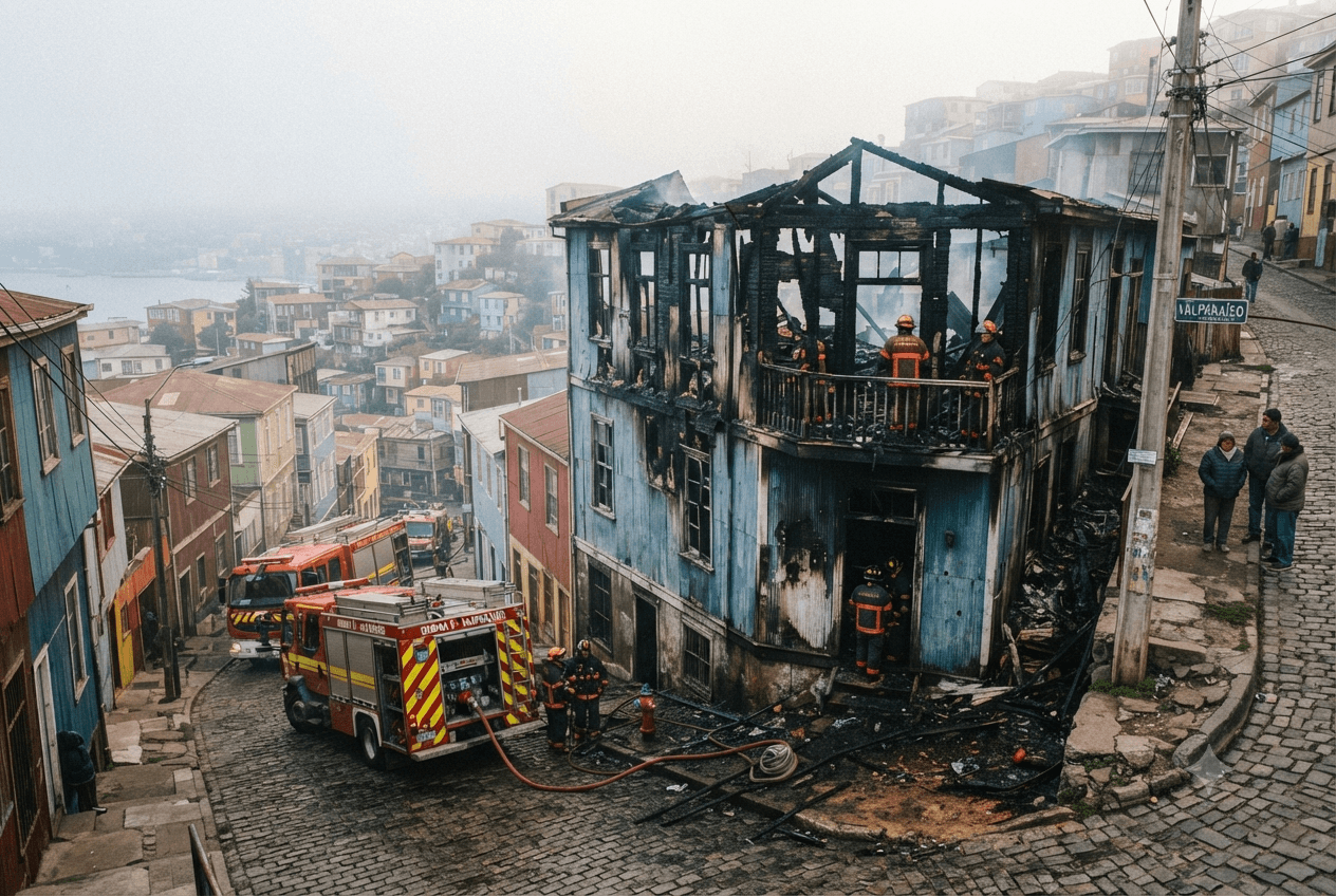 Valparaíso Residential Fire: Faulty Heater Sparks House Blaze and Claims Four Lives Today Valparaíso Residential Fire: Faulty Heater Sparks House Blaze and Claims Four Lives Today