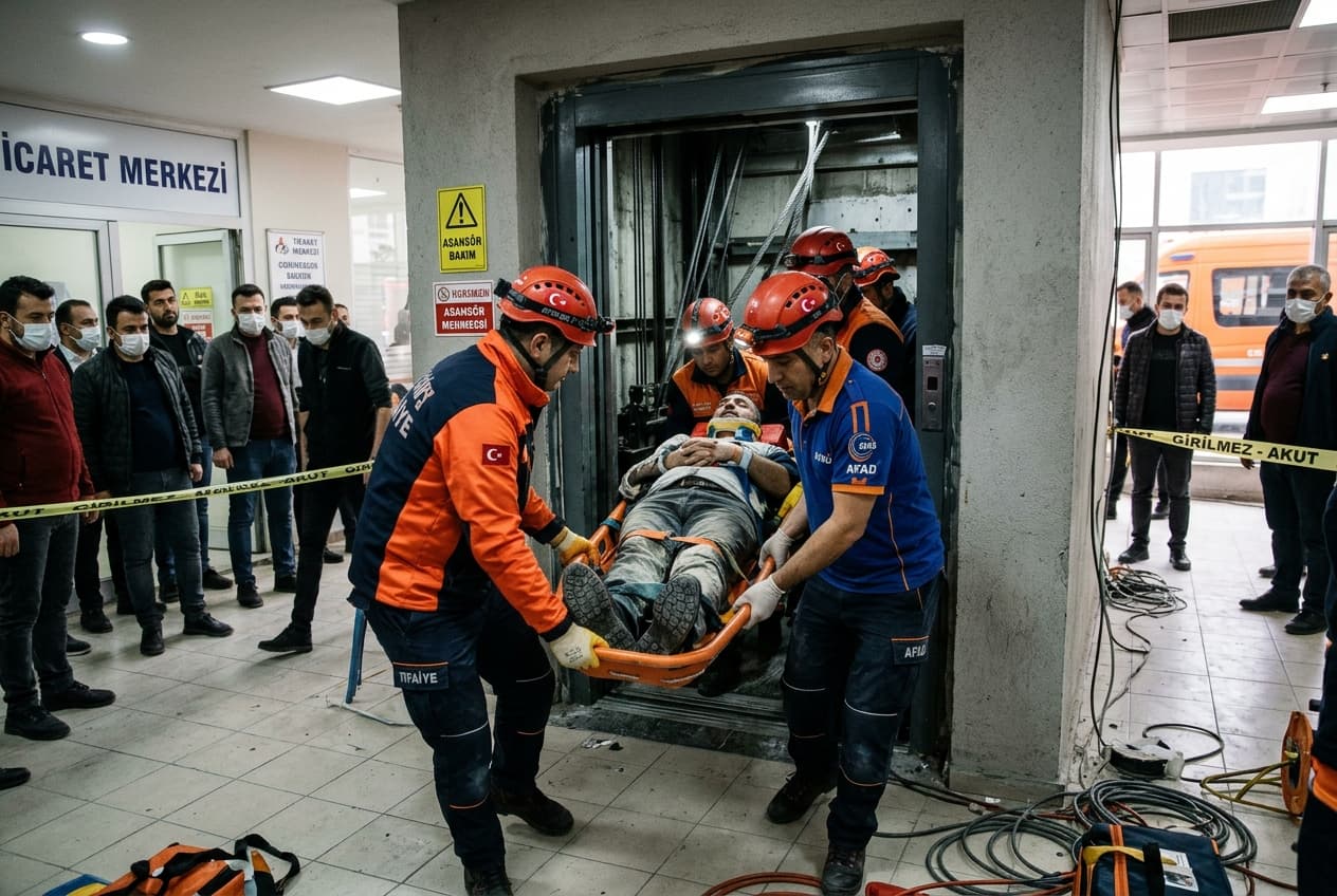 Elevator Cable Snaps Inside Turkey Commercial Center, Six Workers Injured In Fall Elevator Cable Snaps Inside Turkey Commercial Center, Six Workers Injured In Fall