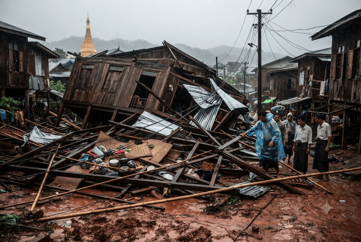 Mawlamyine Fatalities: Monsoon Rains Trigger Deadly House Collapse Claiming Two Elderly Lives In City Mawlamyine Fatalities: Monsoon Rains Trigger Deadly House Collapse Claiming Two Elderly Lives In City