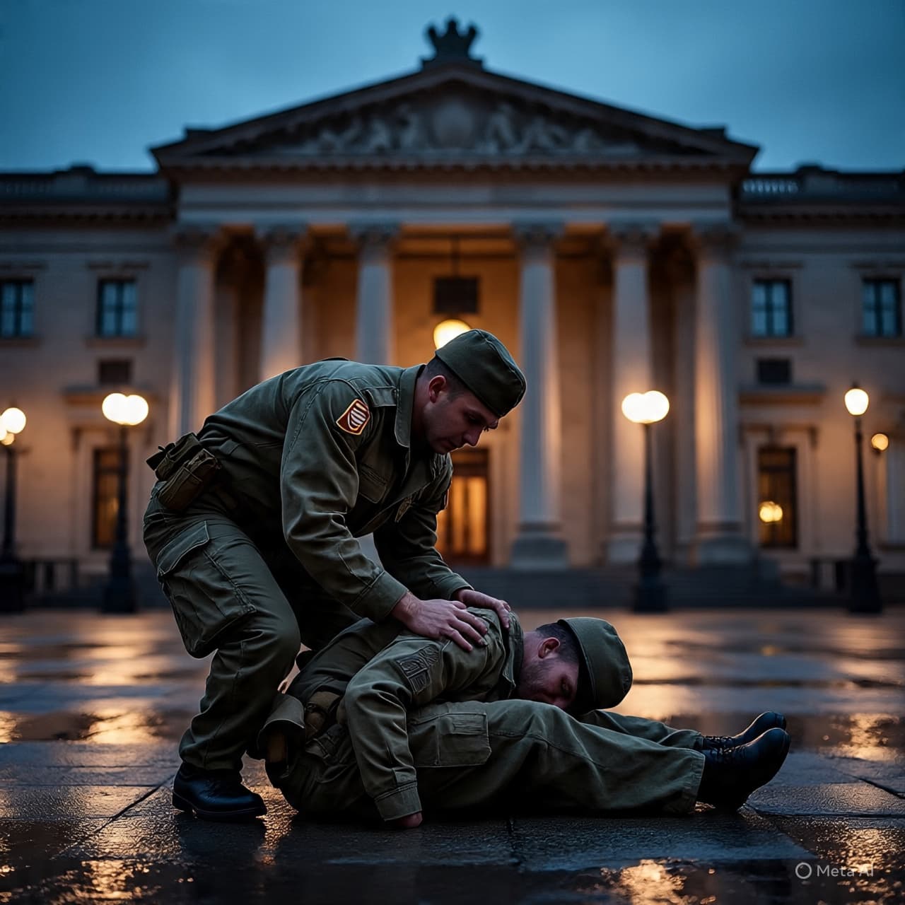 “When Silence Fractured: Guarding the Capital, Enduring a Burst of Gunfire” “When Silence Fractured: Guarding the Capital, Enduring a Burst of Gunfire”
