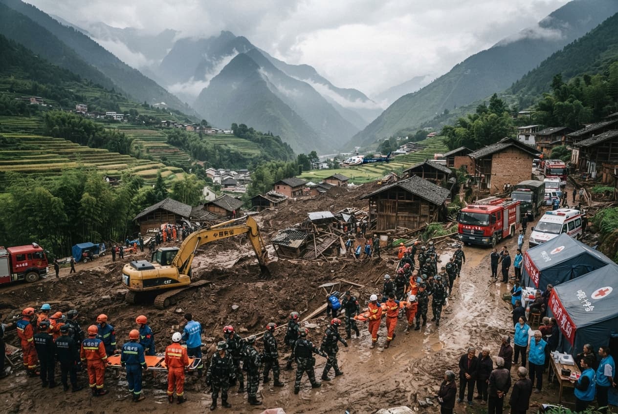 Sichuan Cloudburst Triggers Disasters: Severe Mudslides Leave Two Villagers Dead And Five Missing Sichuan Cloudburst Triggers Disasters: Severe Mudslides Leave Two Villagers Dead And Five Missing