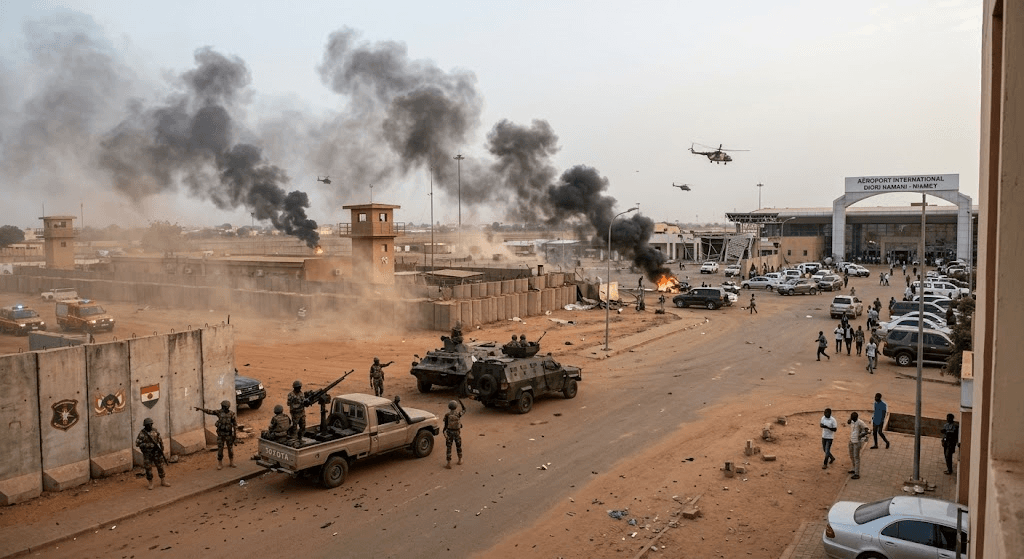 Explosions and Heavy Gunfire Rock Niger Capital as Gunmen Target Airport and Military Base Explosions and Heavy Gunfire Rock Niger Capital as Gunmen Target Airport and Military Base