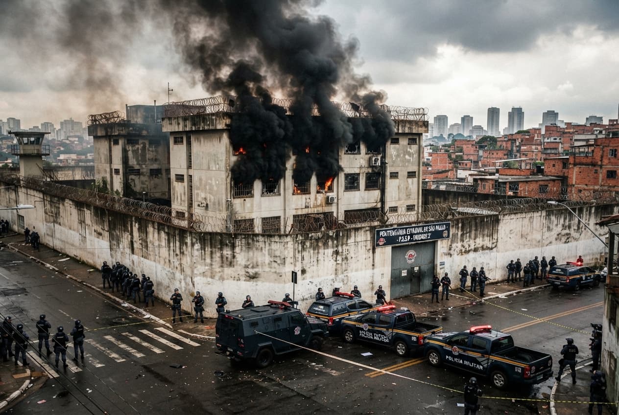 Sao Paulo Prison Riot Ignites Fire: Four Inmates Dead in Maximum Security Facility Sao Paulo Prison Riot Ignites Fire: Four Inmates Dead in Maximum Security Facility