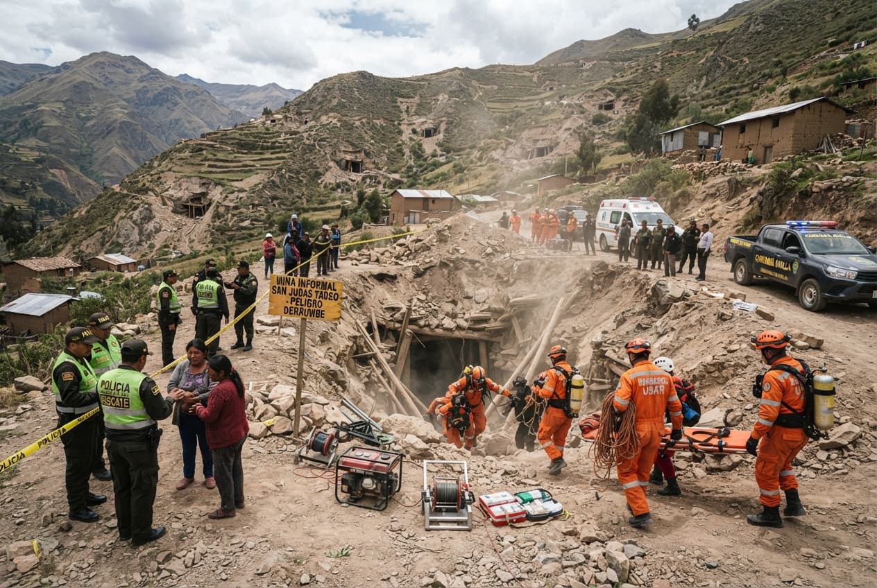 Southern Peru Mining Disaster: Shaft Collapse Kills Five Informal Workers in Remote Area Southern Peru Mining Disaster: Shaft Collapse Kills Five Informal Workers in Remote Area