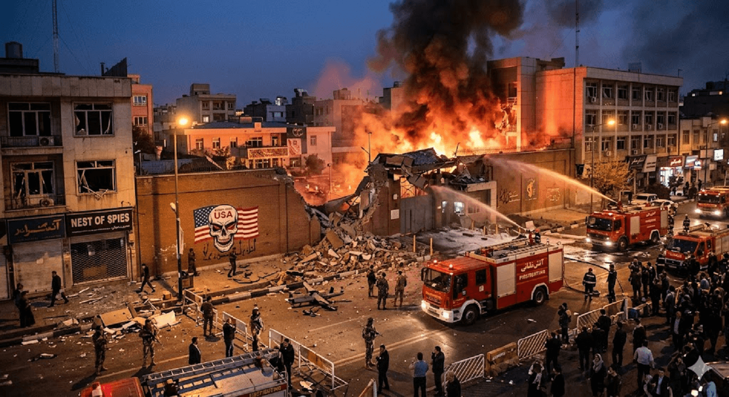 Explosions in Tehran: Strikes Near Former U.S. Embassy Damage Perimeter Walls Explosions in Tehran: Strikes Near Former U.S. Embassy Damage Perimeter Walls