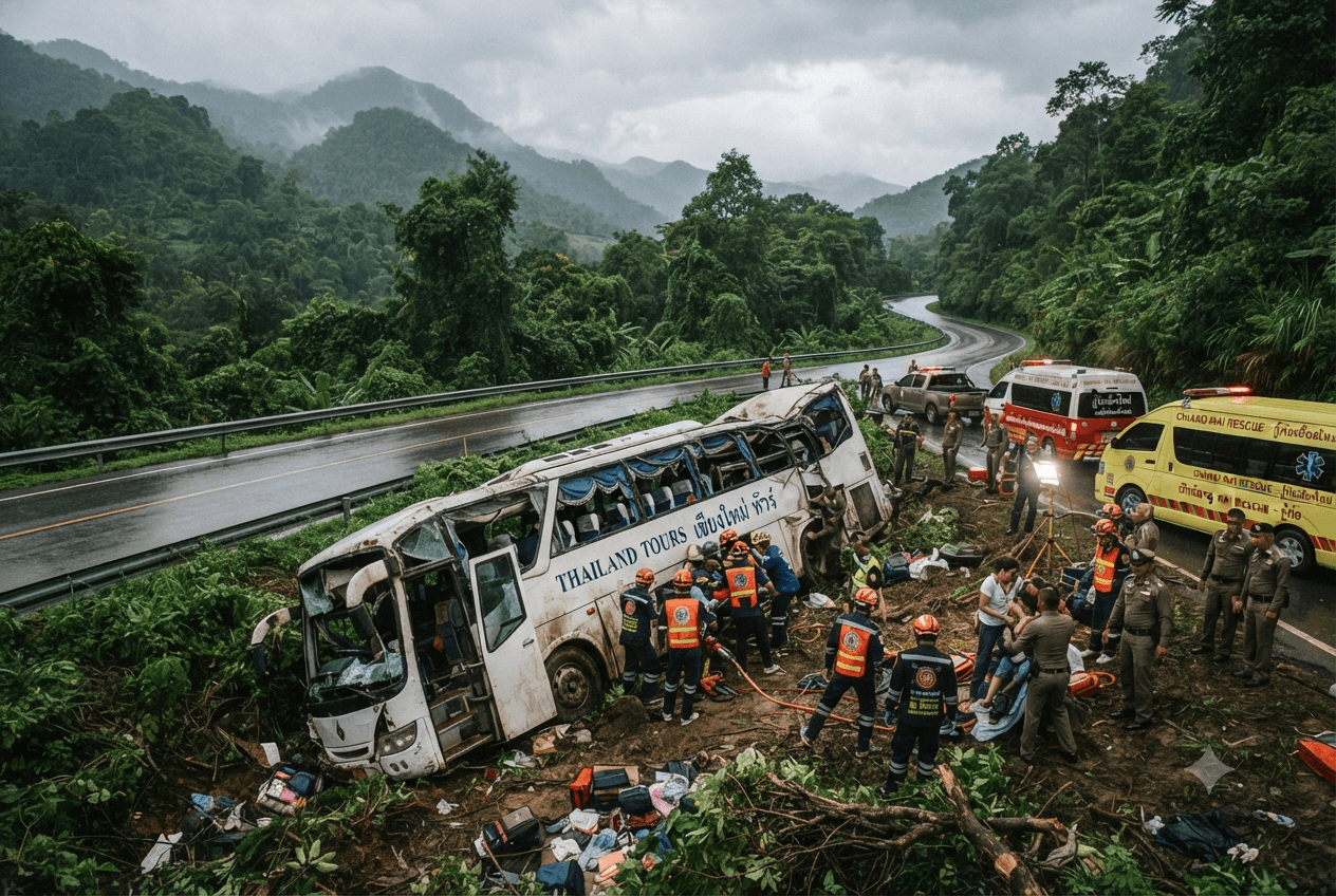 Chiang Mai Bus Crash: Three Foreign Nationals Killed Following Collision In Northern Thailand Today Chiang Mai Bus Crash: Three Foreign Nationals Killed Following Collision In Northern Thailand Today