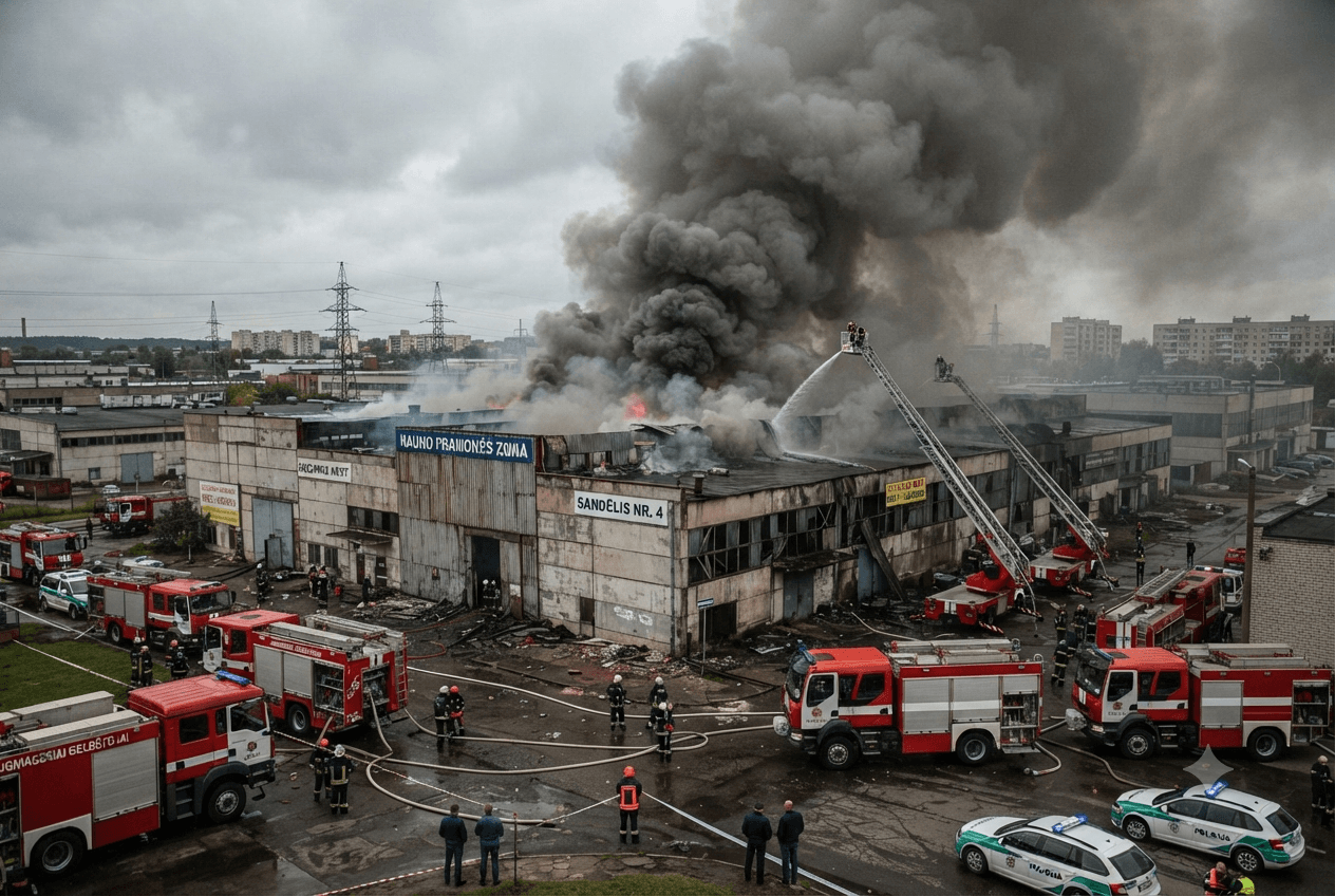 Industrial Warehouse Fire: Kaunas Facility Blaze Leaves One Worker Dead Amid Safety Scrutiny Industrial Warehouse Fire: Kaunas Facility Blaze Leaves One Worker Dead Amid Safety Scrutiny