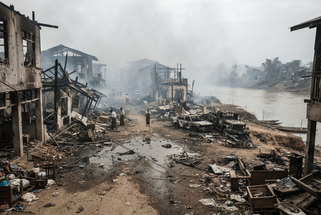 Myawaddy Conflict Intensifies: Heavy Fighting Between Junta Troops and Resistance Forces Claims Civilian Lives Myawaddy Conflict Intensifies: Heavy Fighting Between Junta Troops and Resistance Forces Claims Civilian Lives