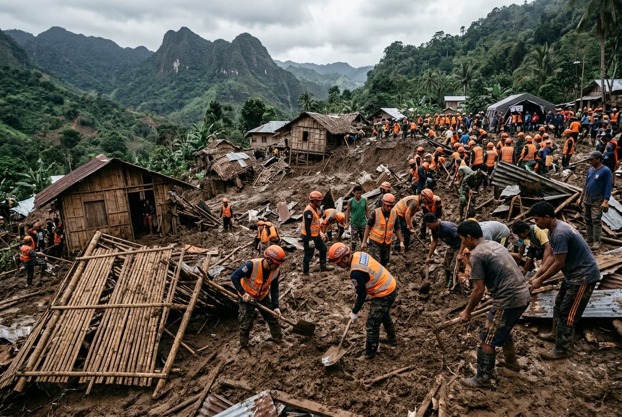 Philippines Storm Aftermath: Mudslide Buries Village Homes, Kills Five, Leaves Fourteen Missing in Hills Philippines Storm Aftermath: Mudslide Buries Village Homes, Kills Five, Leaves Fourteen Missing in Hills