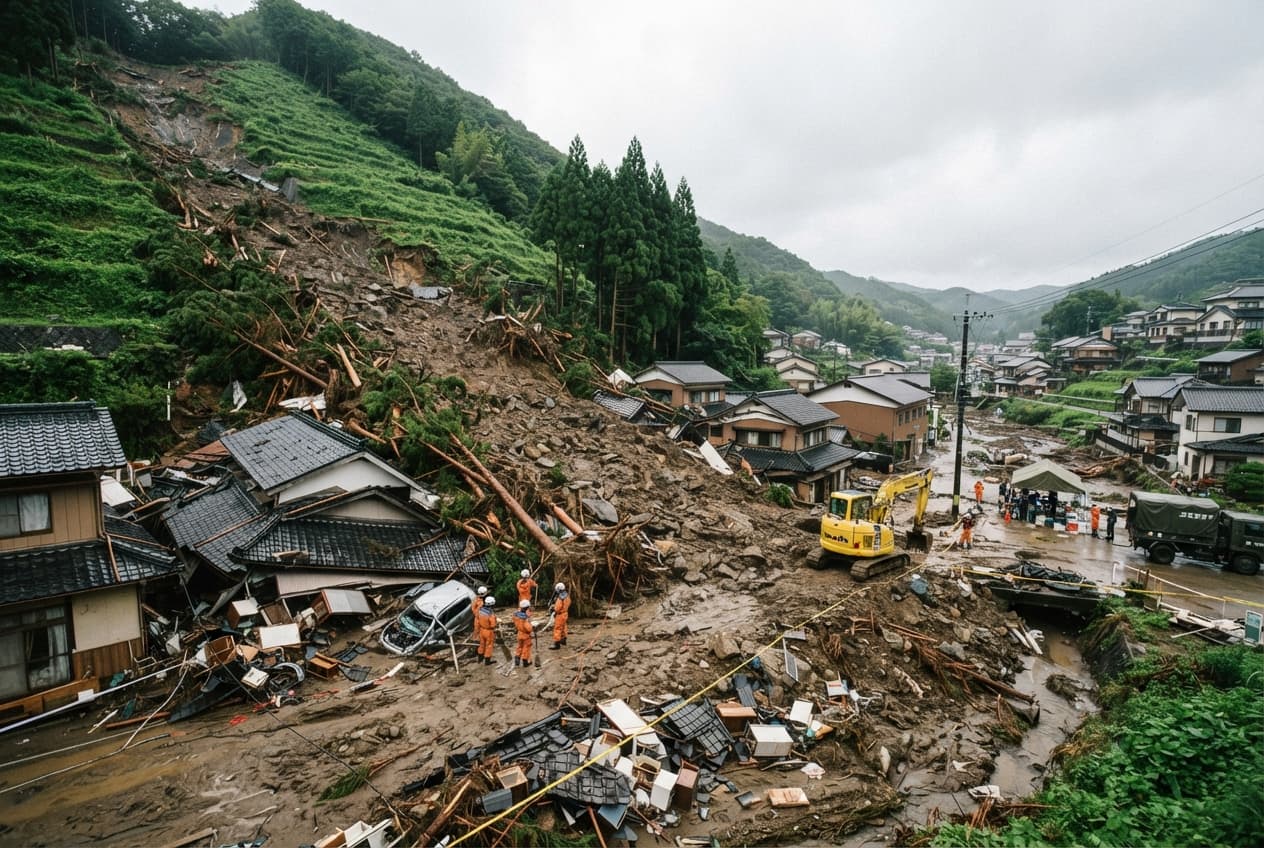 Hiroshima Prefecture Flash Floods: Mudslides Leave One Elderly Woman Dead and Two Missing Hiroshima Prefecture Flash Floods: Mudslides Leave One Elderly Woman Dead and Two Missing