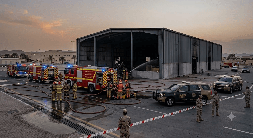 Blaze Contained: Fire at Zayed Military City Warehouse Brought Under Control With No Injuries Blaze Contained: Fire at Zayed Military City Warehouse Brought Under Control With No Injuries