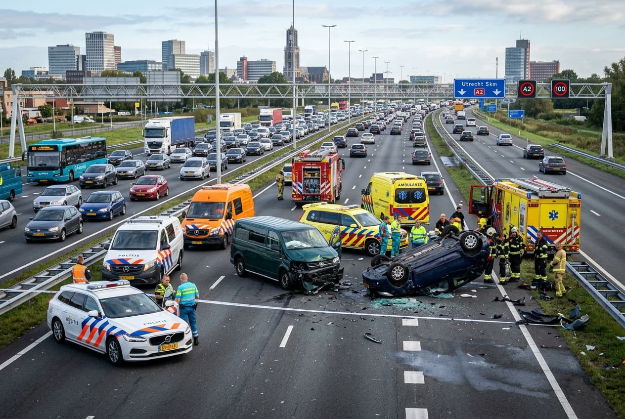 A2 Pileup of Utrecht: Two Drivers Critically Hurt, Rescue Teams Cut Victims From Wrecked Cars A2 Pileup of Utrecht: Two Drivers Critically Hurt, Rescue Teams Cut Victims From Wrecked Cars