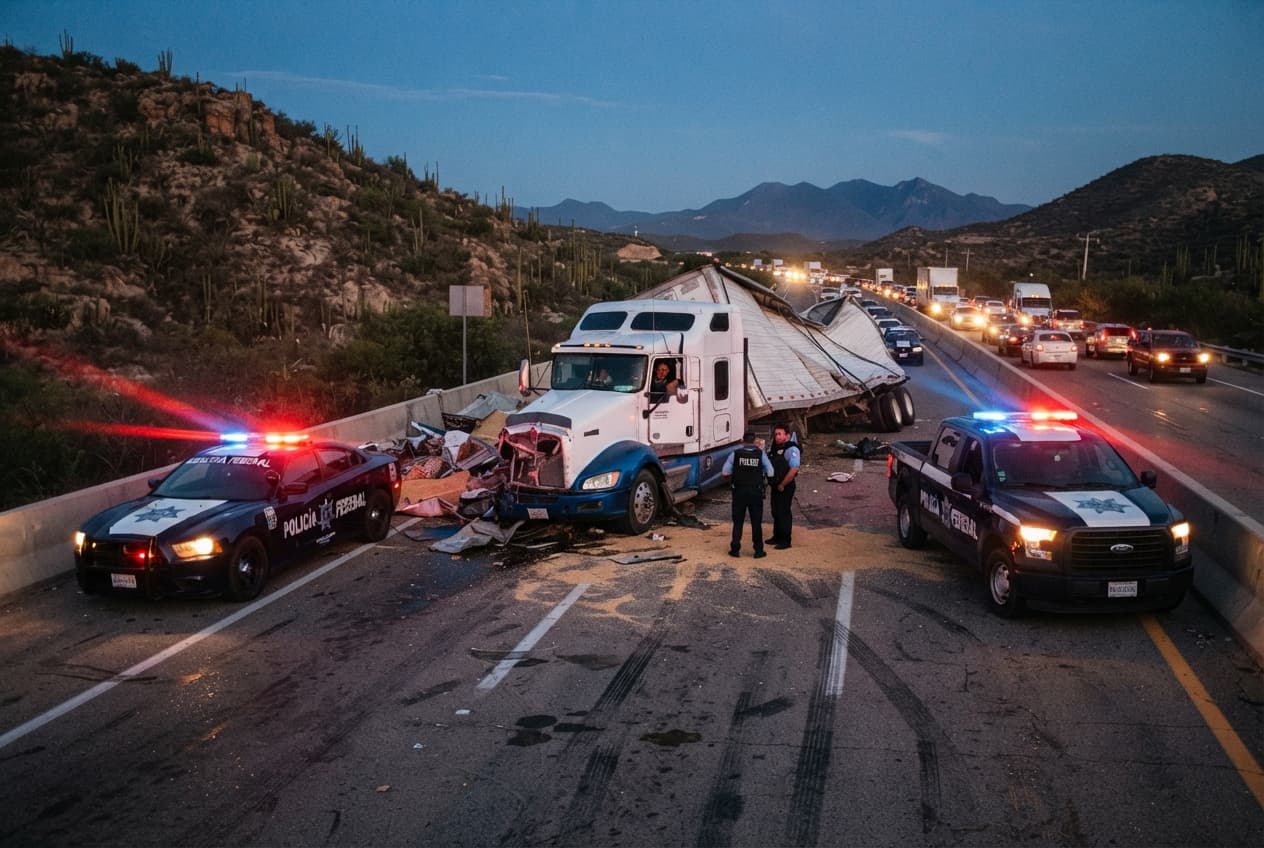 Road Tragedy: Three Lives Lost in Massive Freight Truck Crash in Mexico Road Tragedy: Three Lives Lost in Massive Freight Truck Crash in Mexico